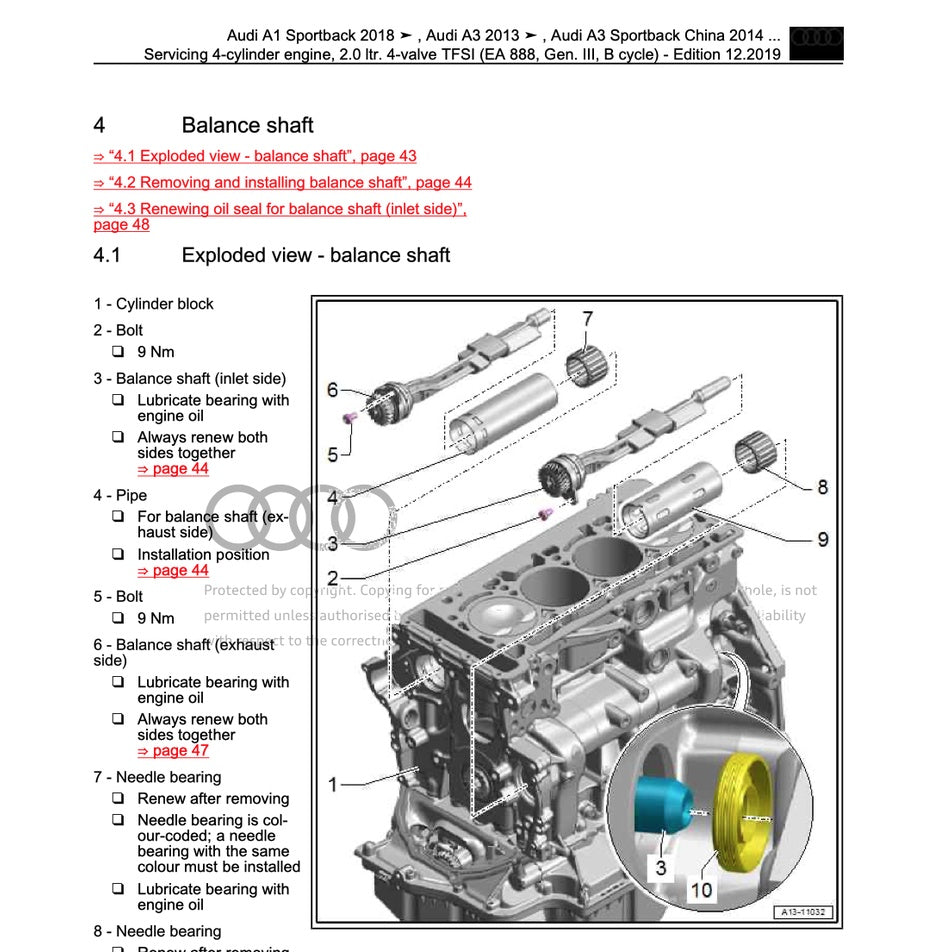 Audi Engine Workshop Repair Manual - page 4