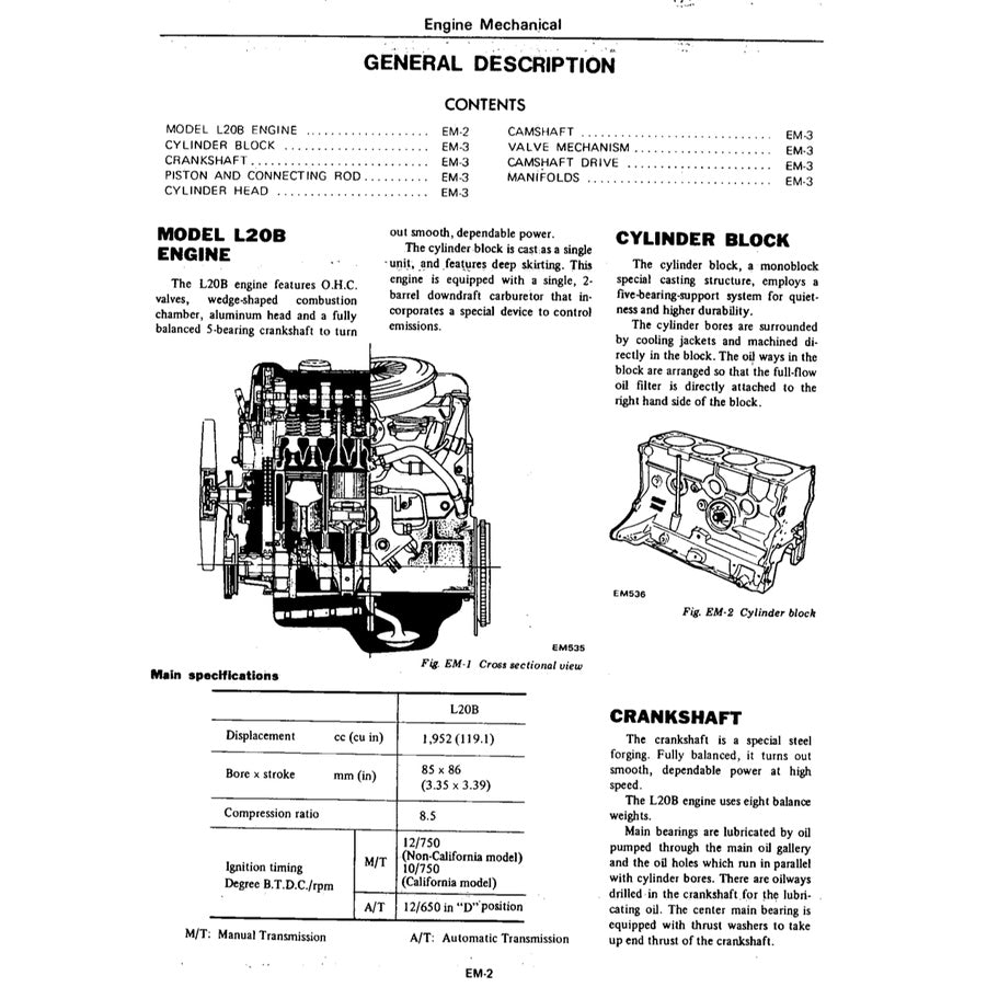 Datsun PICKUP 620 1972-1979 Full Manual Set – Repair & Maintenance Manual - page 4