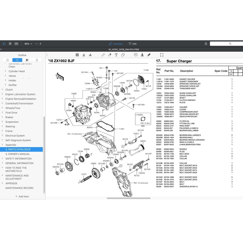 Kawasaki H2 SX 2018 Full Manual Set – Repair & Maintenance Manual and Spare Parts Catalog and User Handbook - page 8