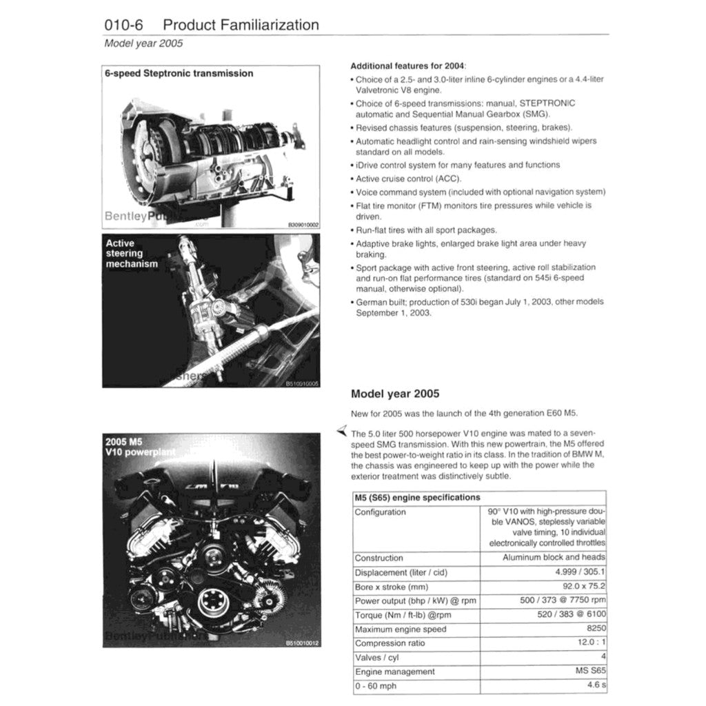 BMW 5 Series E60/E61 2004-2010 Full Manual Set – Repair & Maintenance Manual - page 8
