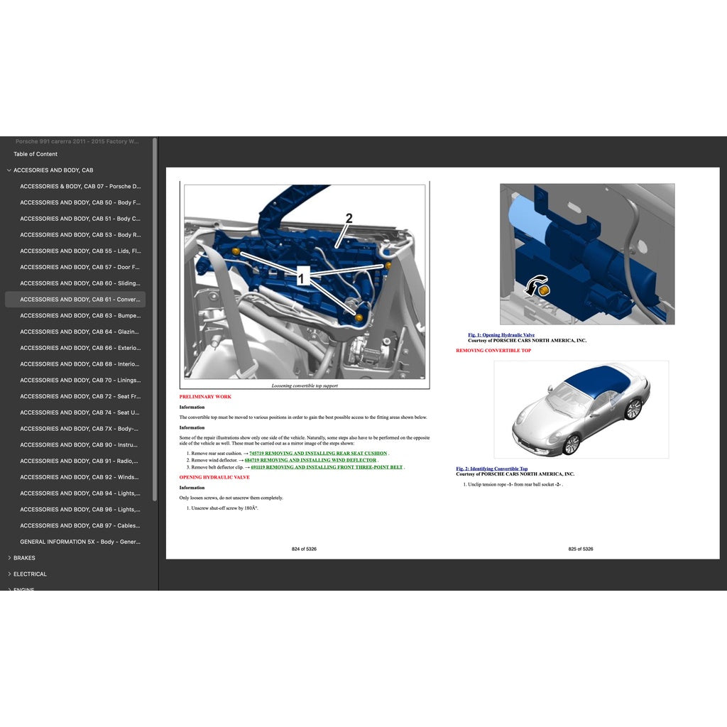 Porsche 911 991.1 2011-2016 Full Manual Set – Repair & Maintenance Manual and Spare Parts Catalog - page 3
