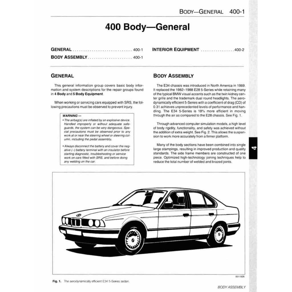 BMW 5 Series E34 1989-1995 Full Manual Set – Repair & Maintenance Manual - page 3