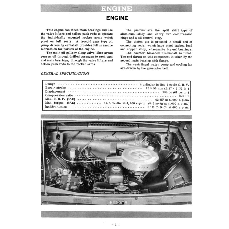 Datsun 1000 B10 1966-1969 Full Manual Set – Repair & Maintenance Manual - page 4