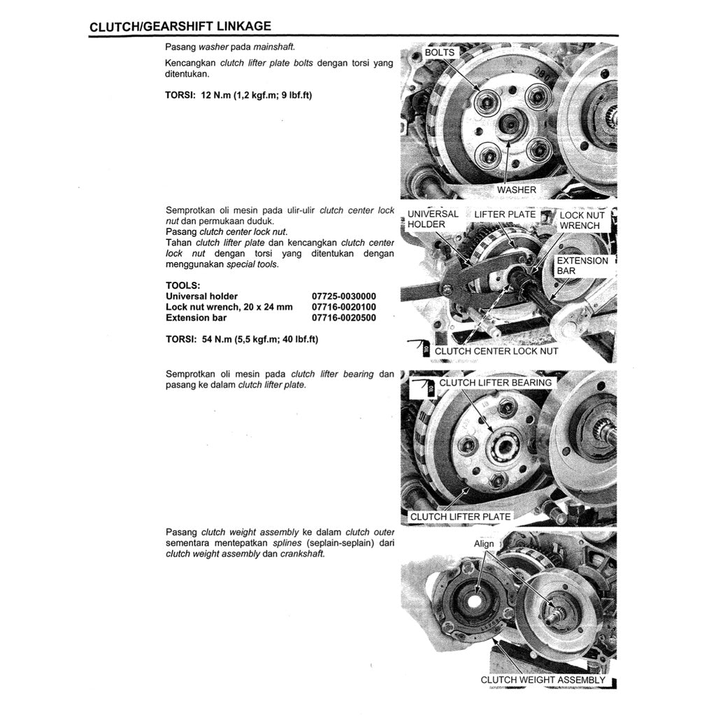 Honda WAVE 110 Workshop Repair Manual / BUKU PEDOMAN REPARASI - page 6