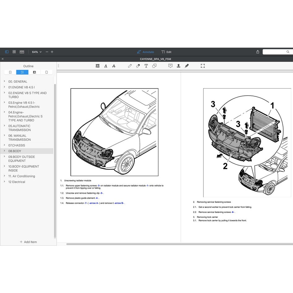 Porsche CAYENNE 955 9PA 2003-2008 Full Manual Set – Repair & Maintenance Manual and Spare Parts Catalog - page 7