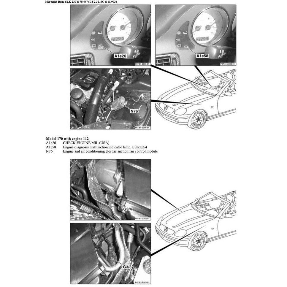Mercedes-Benz SLK-CLASS R170 - M111 1997-2004 Full Manual Set – Repair & Maintenance Manual - page 7