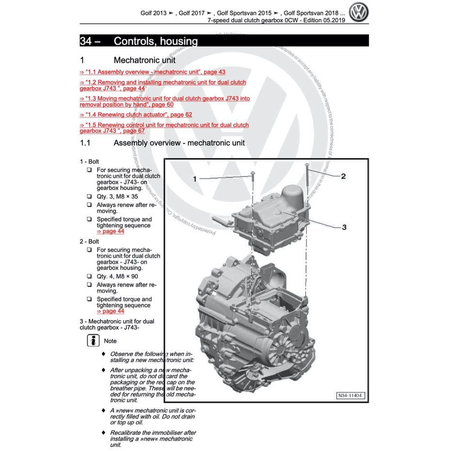 VW POLO MK6 AW 2018+ Full Manual Set – Repair & Maintenance Manual - page 5