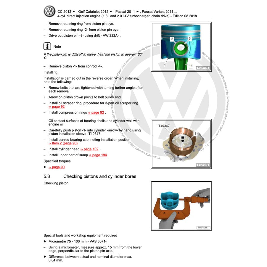 VW SHARAN 7N 2011-2020 Full Manual Set – Repair & Maintenance Manual - page 5