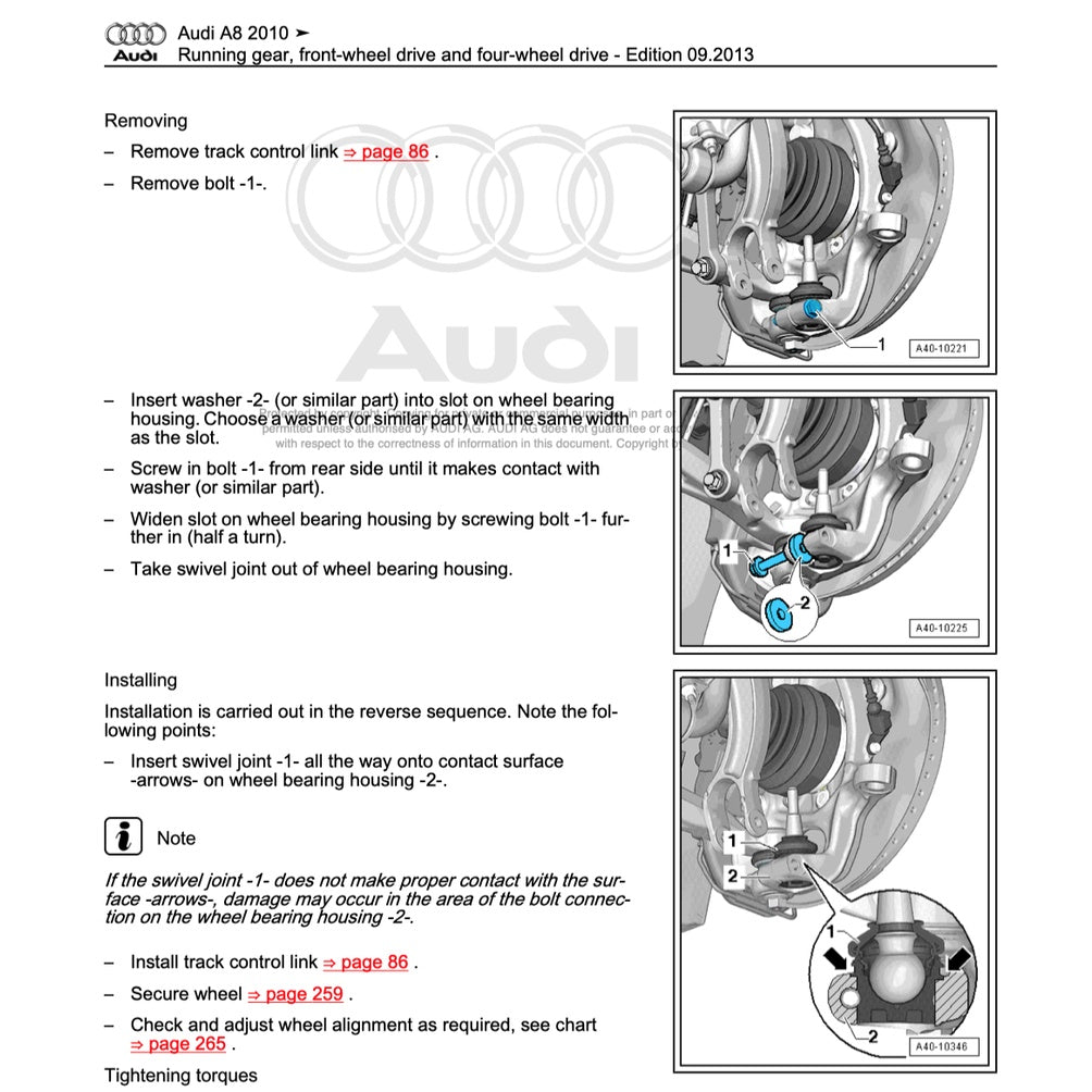 Audi A8 S8/D4/H4 2010-2017 Full Manual Set – Repair & Maintenance Manual - page 5