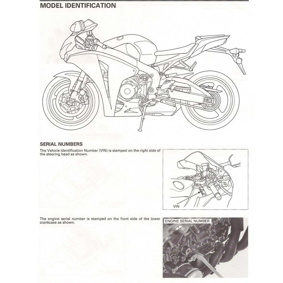 CBR1000RR Honda CBR 1000 RR FIREBLADE 2008-2015 Full Manual Set – Service Repair Manual and Spare Parts Catalog and User Handbook - page 6