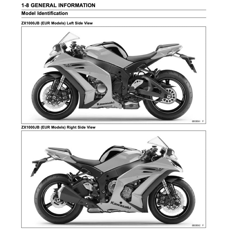 Kawasaki ZX10R NINJA 2004-2024 Full Manual Set – Repair & Maintenance Manual and Spare Parts Catalog and User Handbook - page 6