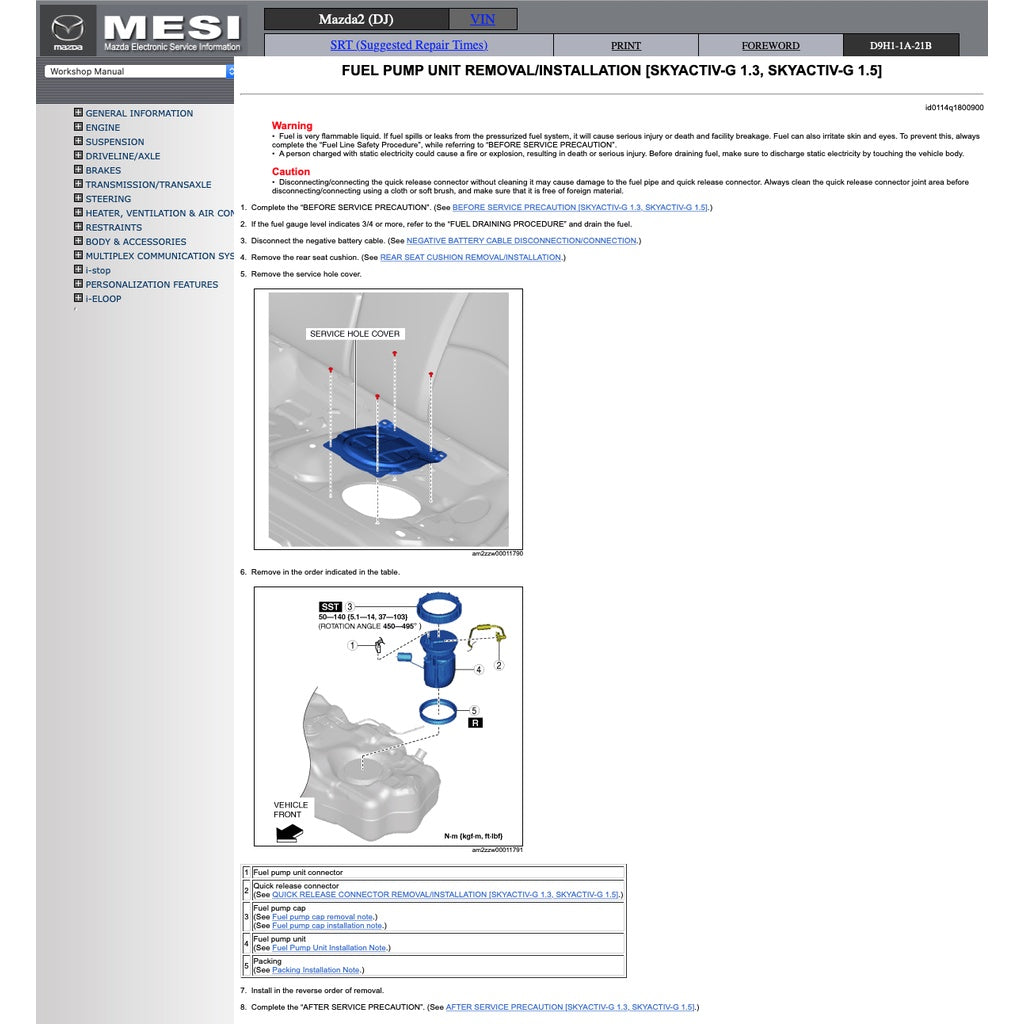 Mazda 2 DJ 2015-2022 Full Manual Set – Repair & Maintenance Manual - page 8