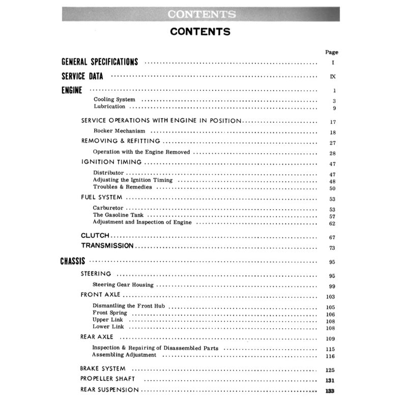 Datsun 1000 B10 1966-1969 Full Manual Set – Repair & Maintenance Manual - page 2