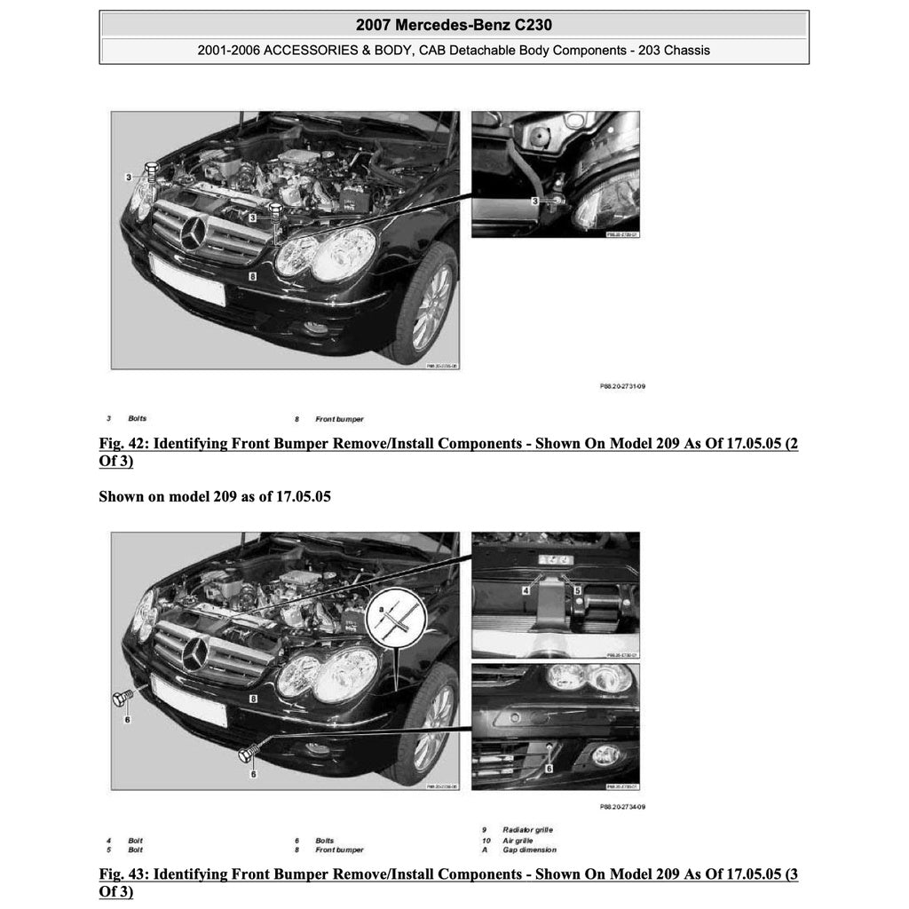 Mercedes-Benz C-CLASS W203 C230 2001-2007 Full Manual Set – Repair & Maintenance Manual - page 5