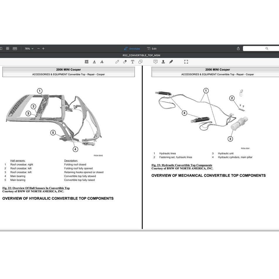MINI Cooper R52 2004-2006 Full Manual Set – Convertible Top Service & Repair Manual - page 5