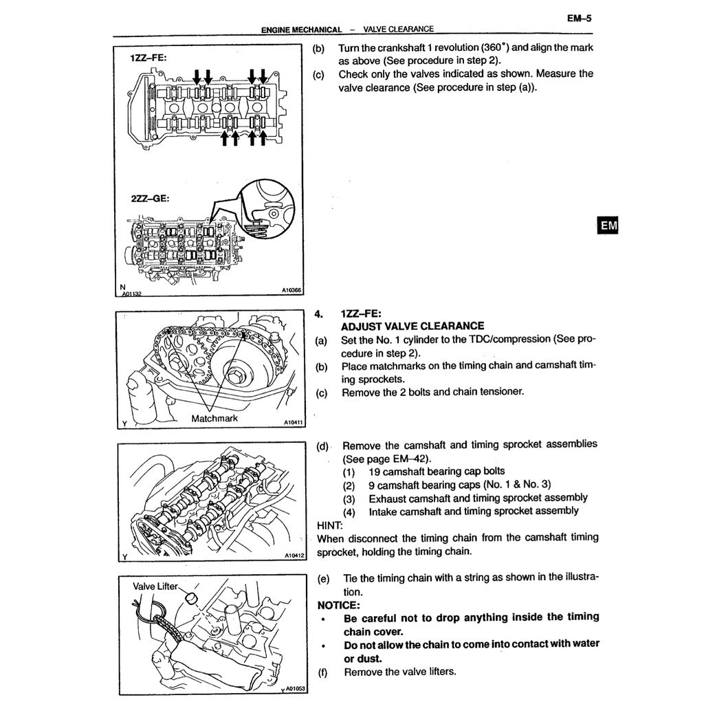 Toyota CELICA 2000 T230 1999-2006 Full Manual Set – Repair & Maintenance Manual - page 5