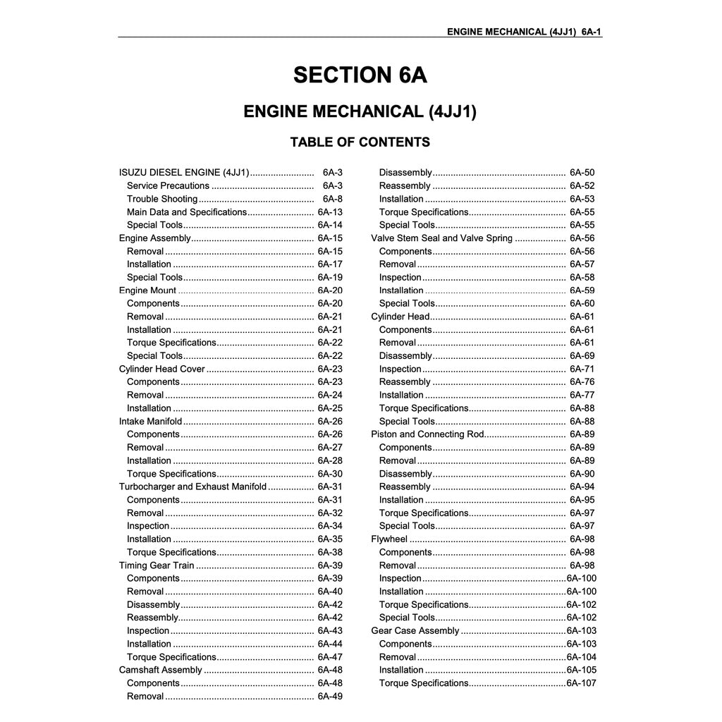 Isuzu Engine 4JJ1 Workshop Repair Manual / Isuzu D-MAX - page 2
