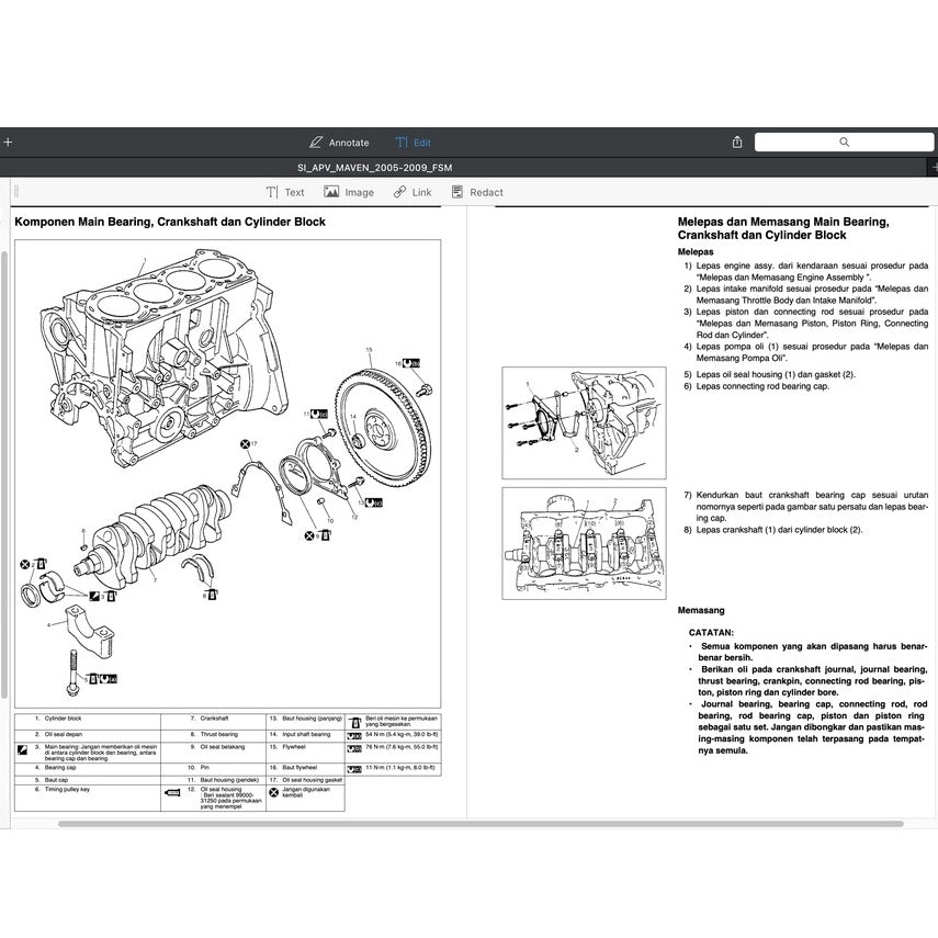 Suzuki APV 2005-2009 Full Manual Set – Repair & Maintenance Manual - BAHASA INDO VERSION - page 6