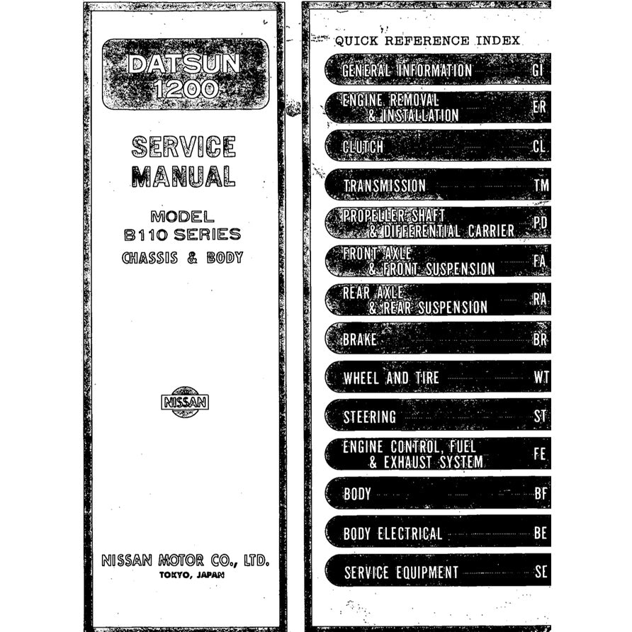 Datsun 1200 B110 1970-1973 Full Manual Set – Repair & Maintenance Manual - page 2