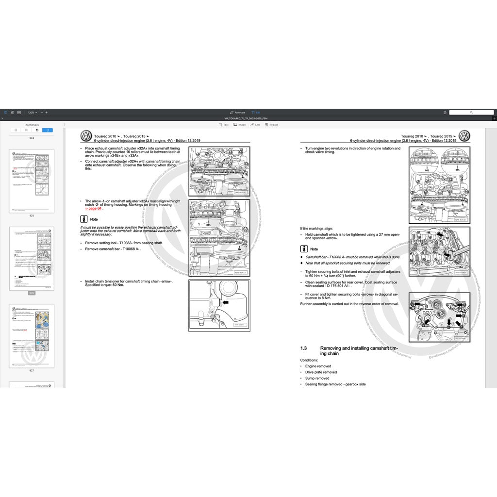 VW TOUAREG I & II 7L / 7P 2003-2017 Full Manual Set – Service WORK Manual - page 9