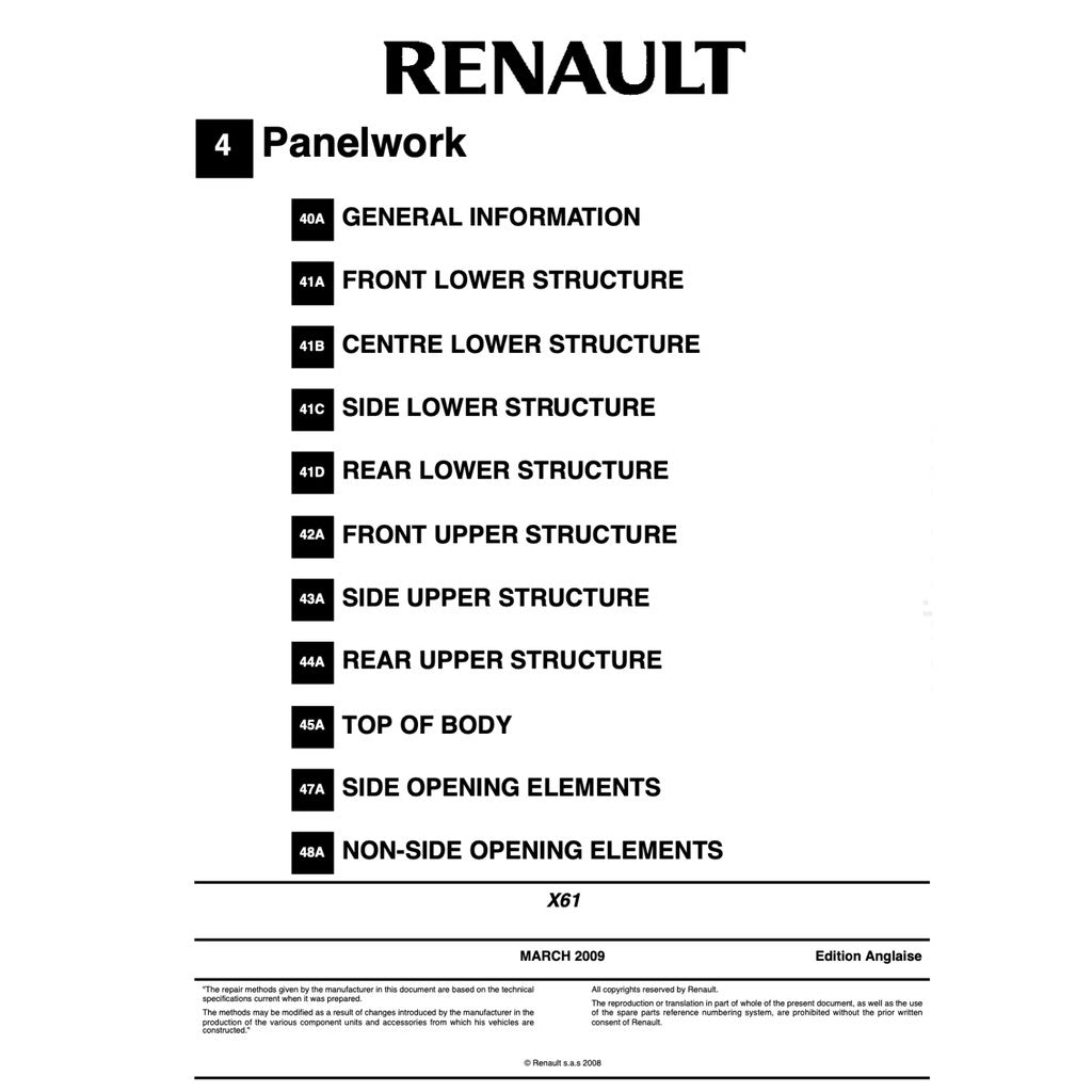 Renault KANGOO II X61 FC/FW 2007-2021 Full Manual Set – Repair & Maintenance Manual - page 8