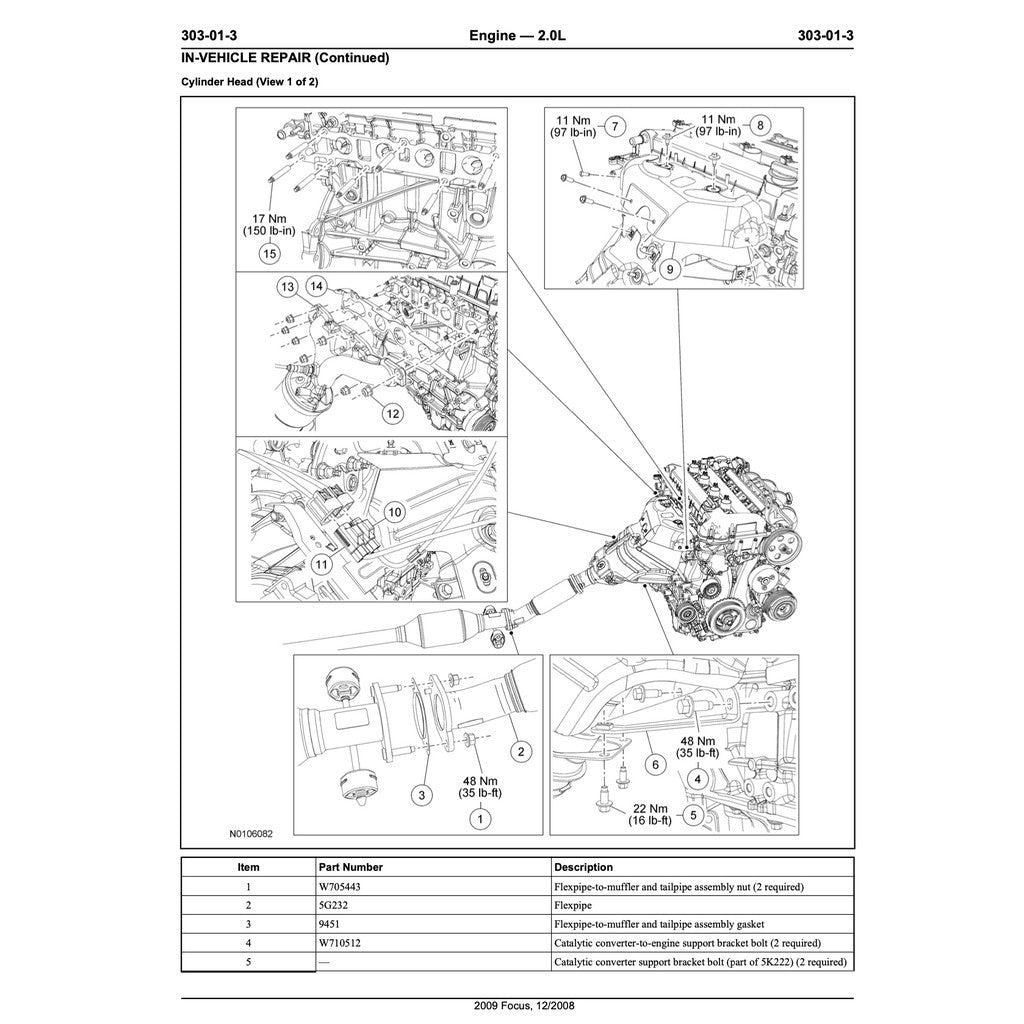 Ford DURATEC 2.0L Engine Workshop Manual - page 7
