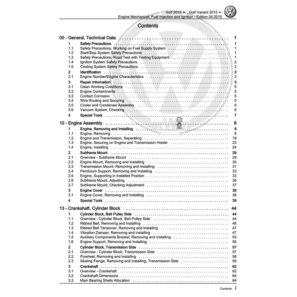VW GOLF MK7 2013-2020 Full Manual Set – Service Repair Workshop Manual - page 2