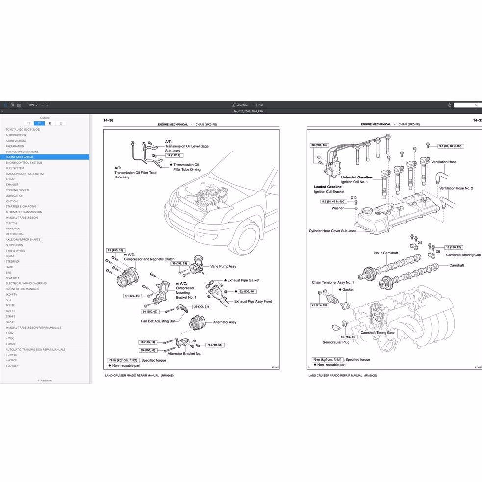 Toyota Land Cruiser Prado J120 2002-2009 Full Manual Set – Workshop Service Repair Manual - page 2