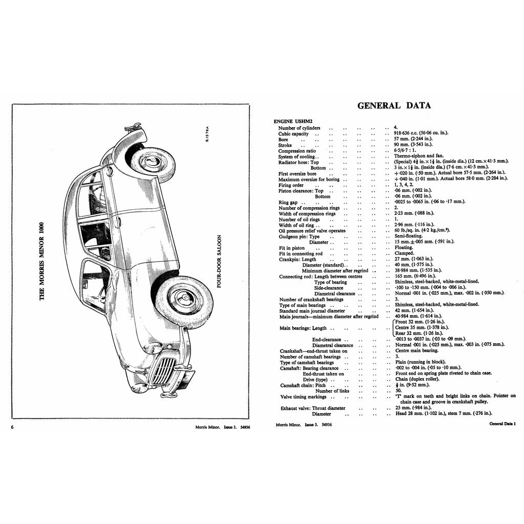 MORRIS MINOR Series MM / II /1000 1948-1971 Full Manual Set – Repair & Maintenance Manual and Spare Parts Catalog - page 4