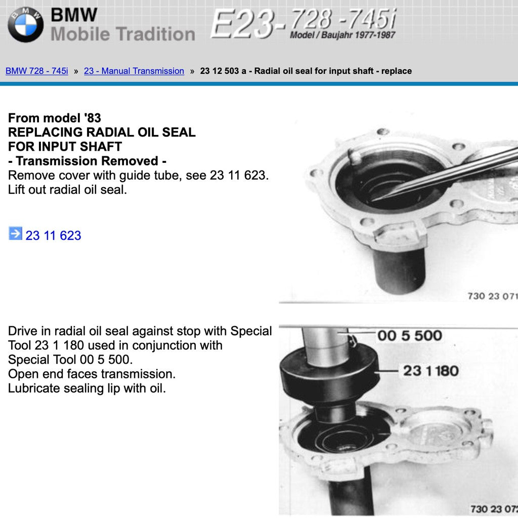 BMW 728-745i E23 1977-1986 Full Manual Set – Service Repair Workshop Manual - page 6