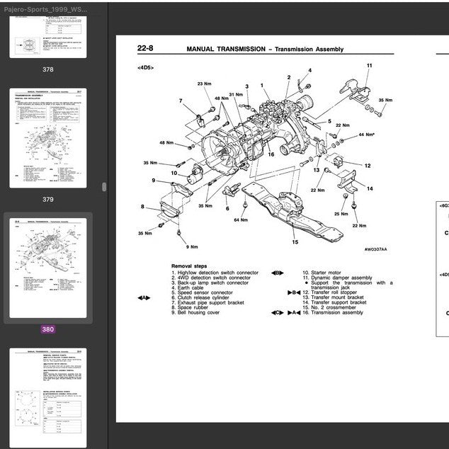 Mitsubishi PAJERO III V60 1999-2006 Full Manual Set – Repair & Maintenance Manual - page 8