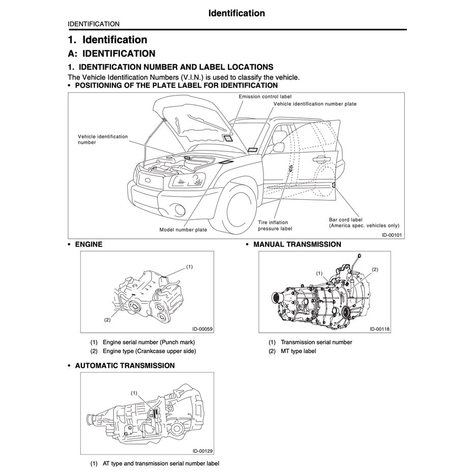 Subaru FORESTER SG 2002-2008 Full Manual Set – Repair & Maintenance Manual - page 2