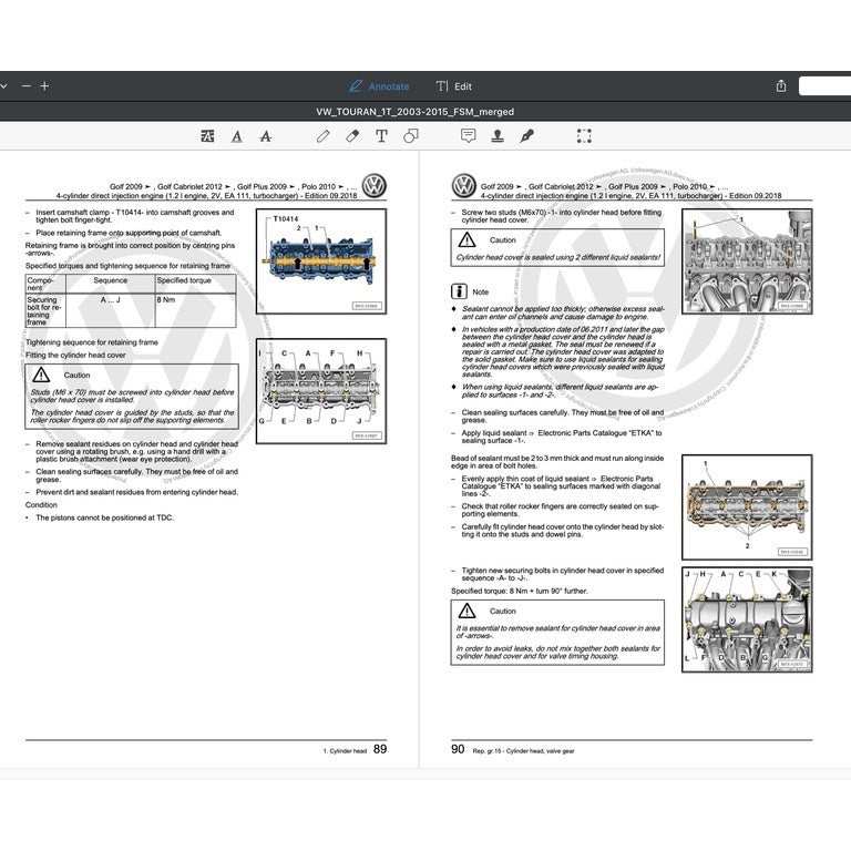 VW TOURAN I 1T 2003-2015 Full Manual Set – Repair & Maintenance Manual - page 3
