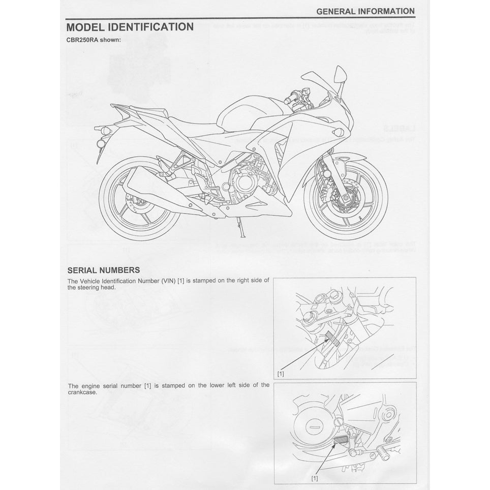 Honda CBR 250 R 2011-2021 Full Manual Set – Repair & Maintenance Manual and Spare Parts Catalog and User Handbook / CBR250R - page 7