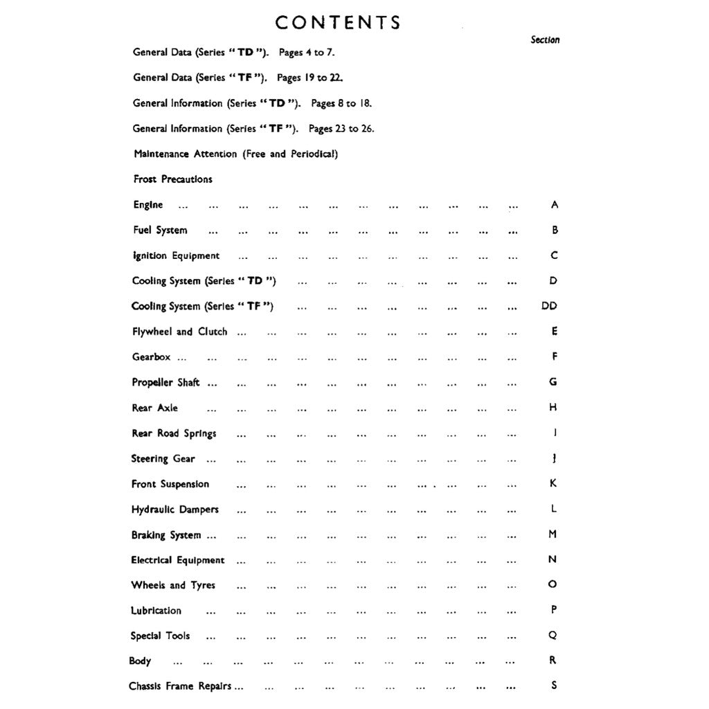 MG MIDGET Service Manual TD/TF 1936-1955 - page 3