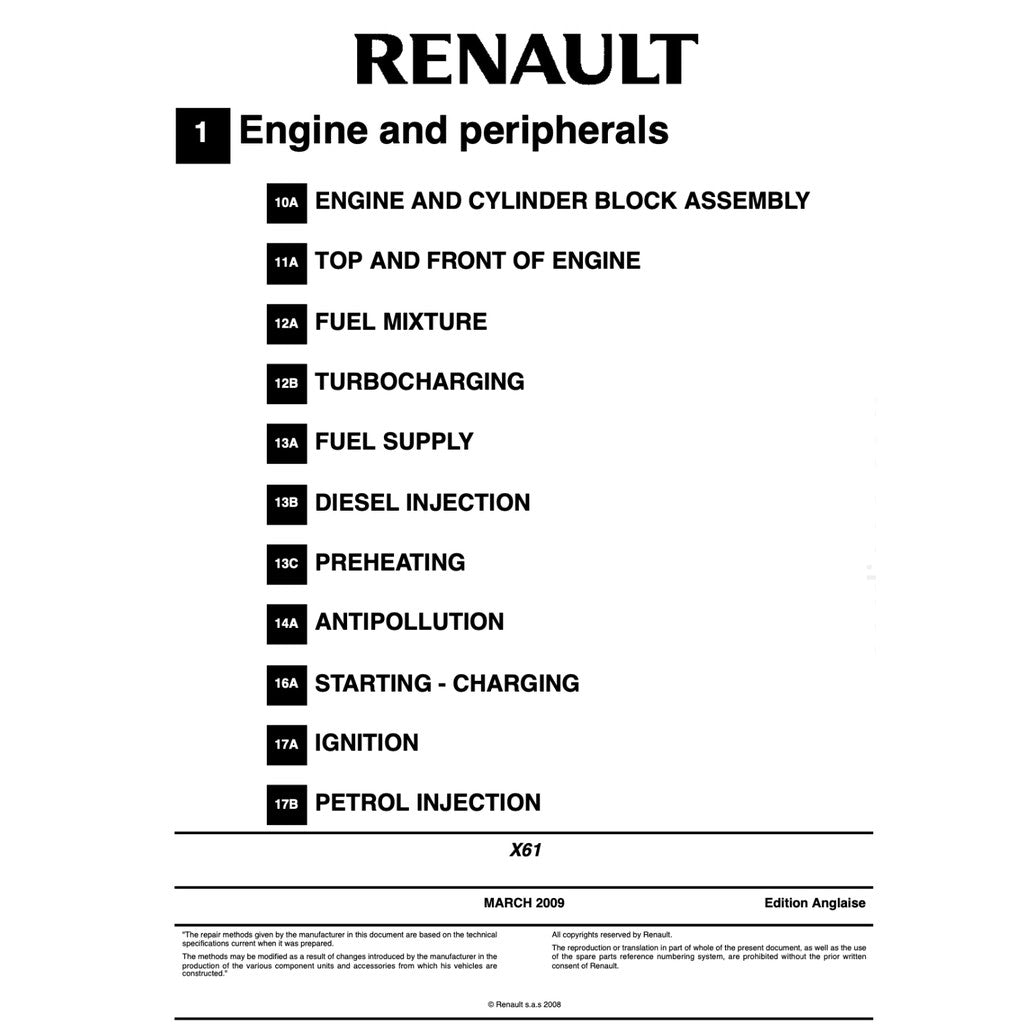 Renault KANGOO II X61 FC/FW 2007-2021 Full Manual Set – Repair & Maintenance Manual - page 2