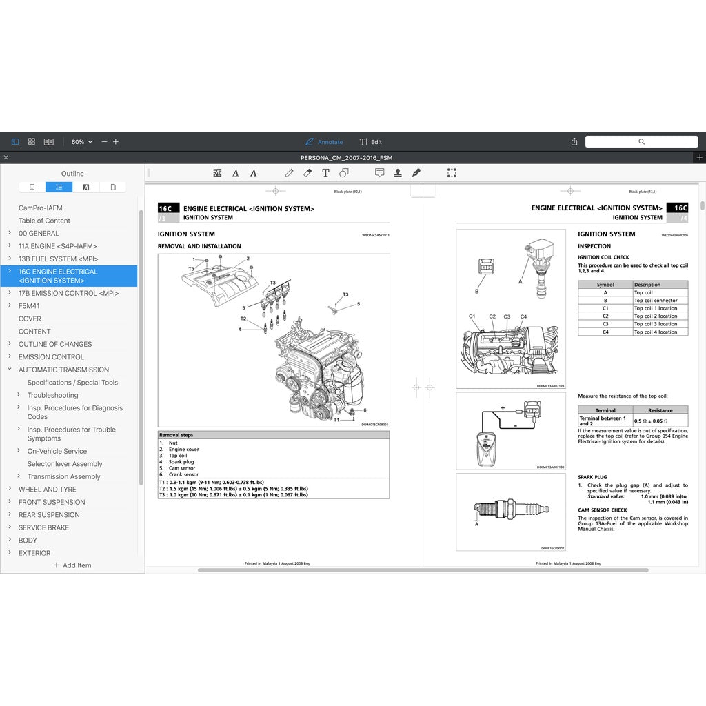 Proton PERSONA CM 2008-2016 Full Manual Set – Repair & Maintenance Manual - page 6