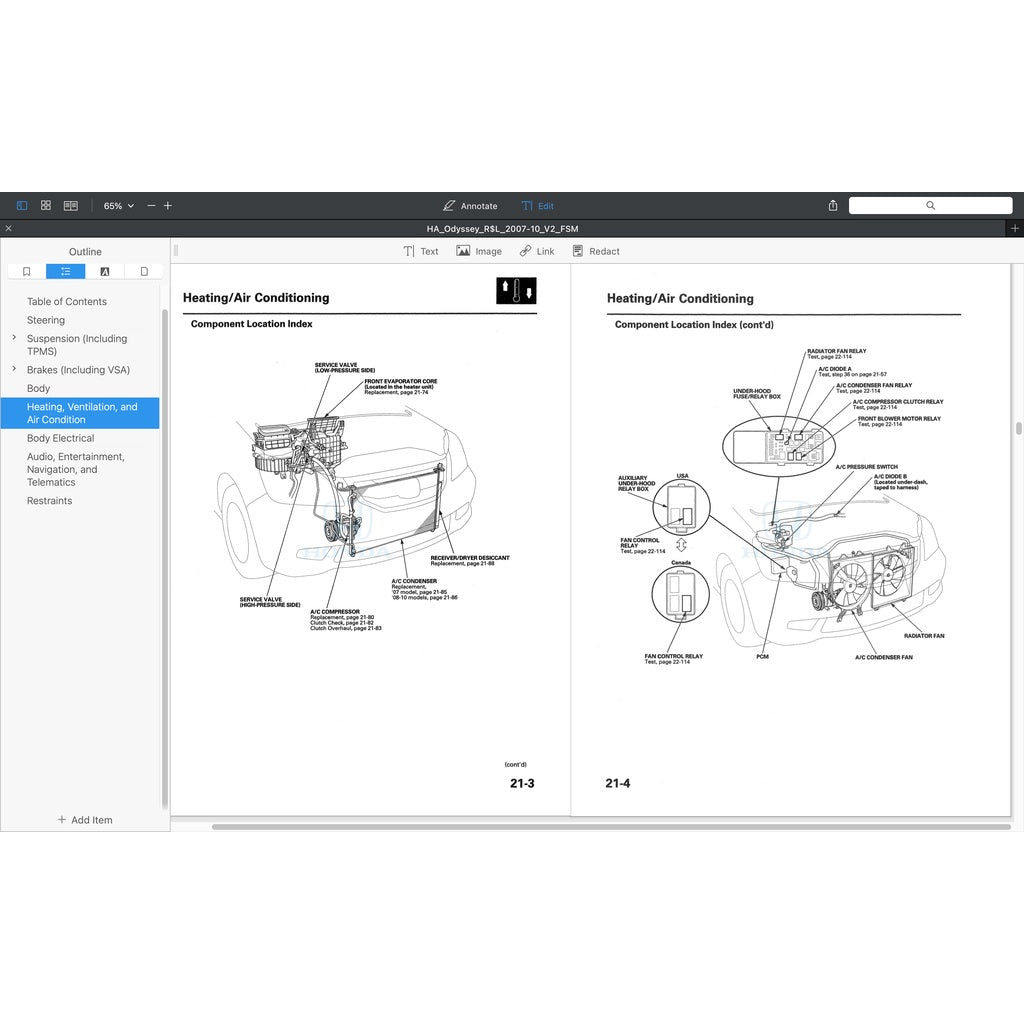 Honda ODYSSEY RL 2007-2010 Full Manual Set – Repair & Maintenance Manual - page 8