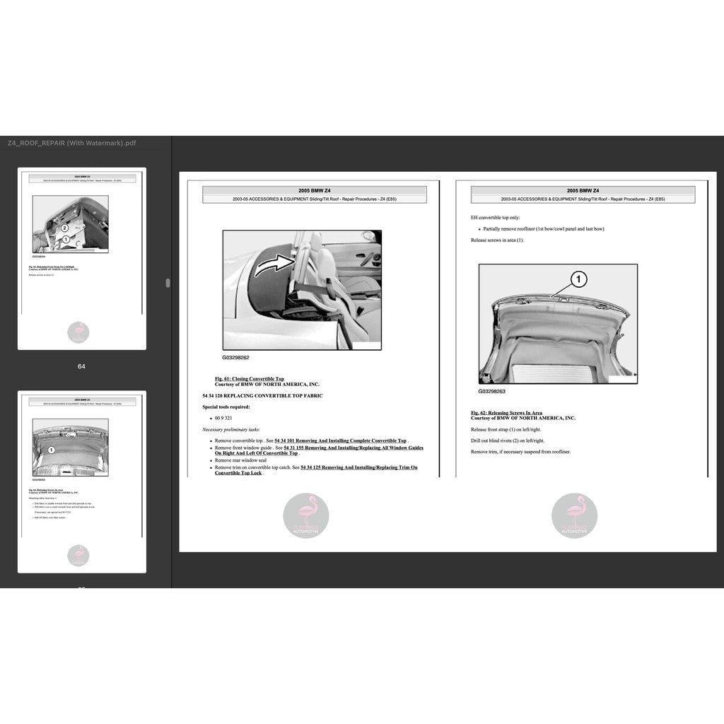 BMW Z4 E85 2002-2008 Full Manual Set – Convertible Top Repair Manual - page 6