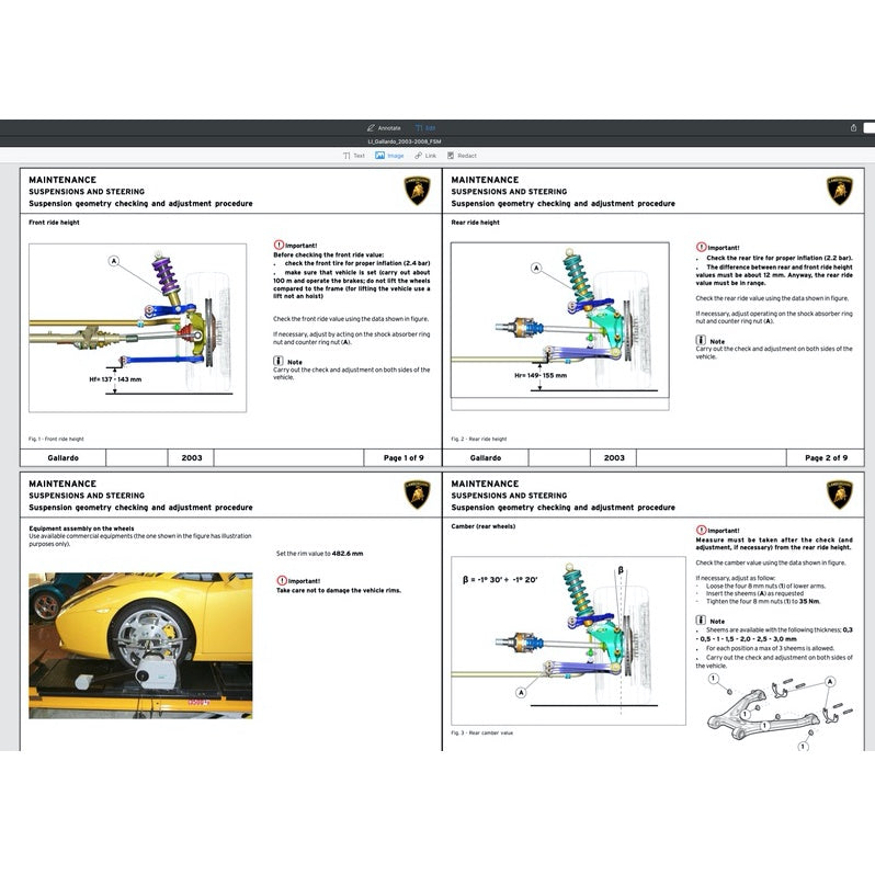Lamborghini GALLARDO COUPE LDAS32 2003-2008 Full Manual Set – Repair & Maintenance Manual - page 4