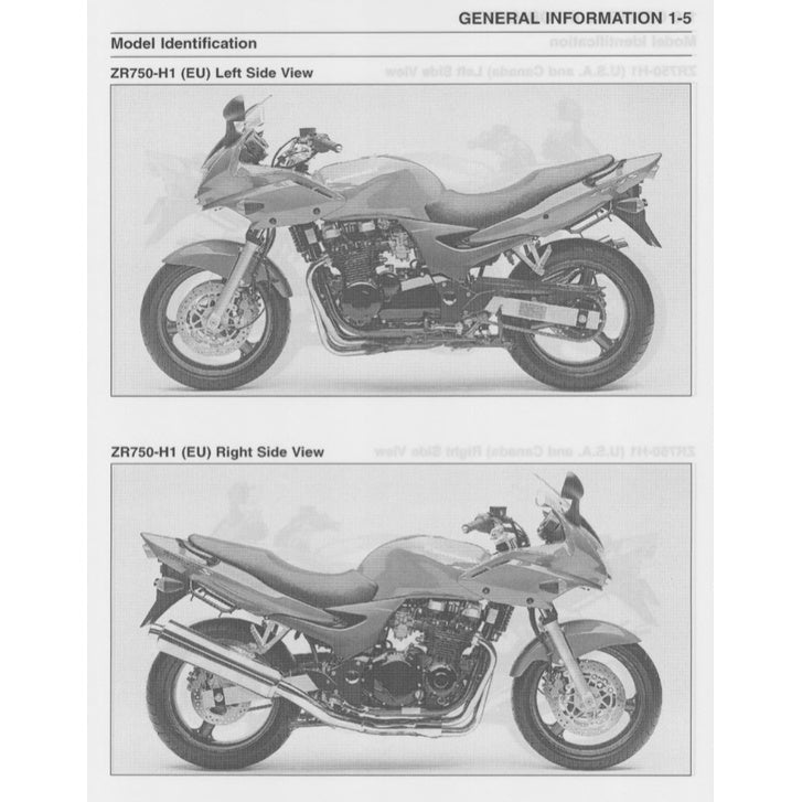 Kawasaki ZR-7S 1999-2005 Full Manual Set – Repair & Maintenance Manualand Spare Parts Catalogand User Handbook - page 3