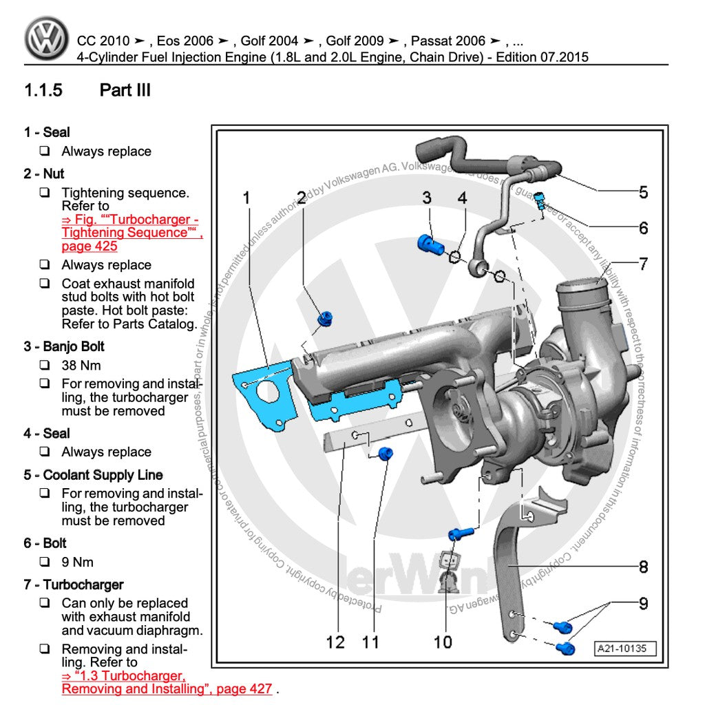 VW GOLF MK6 2009-2013 Full Manual Set – Repair & Maintenance Manual - page 7