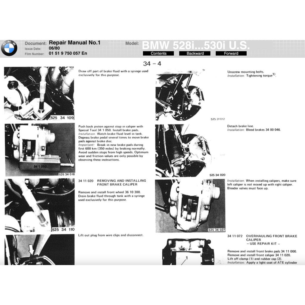 BMW 5 Series E28 1982-1988 Full Manual Set – Repair & Maintenance Manual - page 5