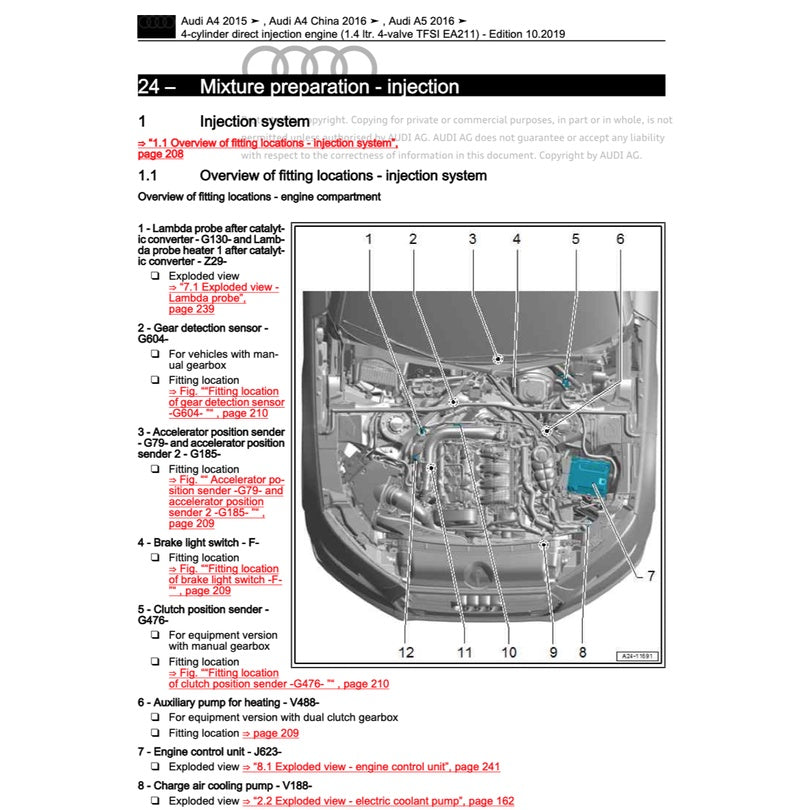Audi A4 B9 2016-2024 Full Manual Set – Repair & Maintenance Manual - page 7