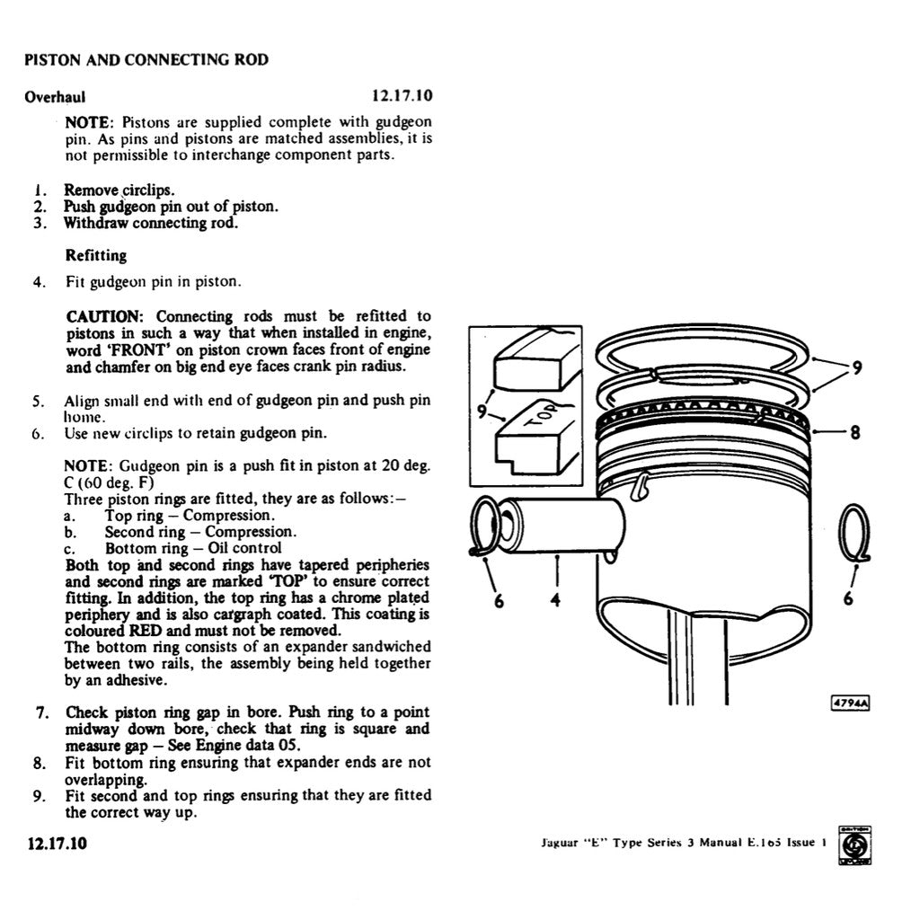 Jaguar E-TYPE V12 1961-1975 Full Manual Set – Workshop Repair Service Manual - page 8