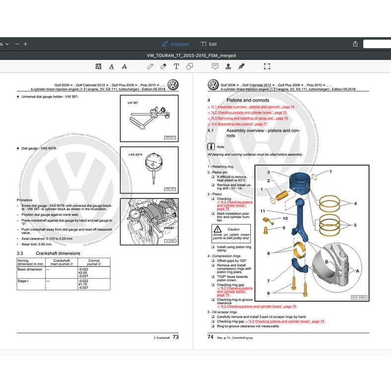 VW TOURAN I 1T 2003-2015 Full Manual Set – Repair & Maintenance Manual - page 2