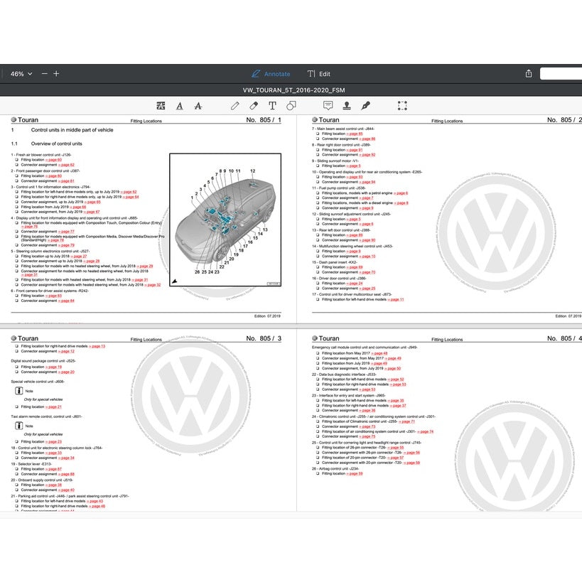 VW TOURAN II 5T 2016-2020 Full Manual Set – Repair & Maintenance Manual - page 8