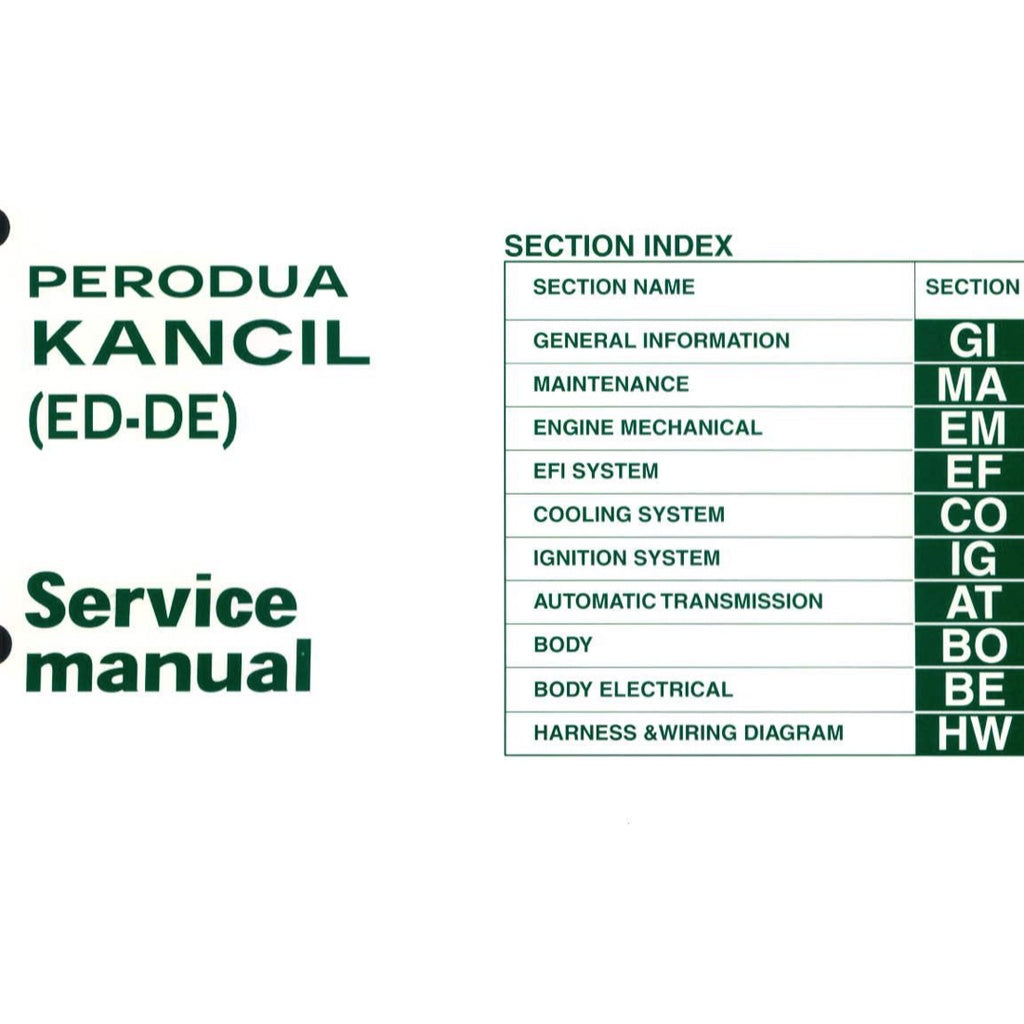 Perodua KANCIL MK2 2002-2009 Full Manual Set – Repair & Maintenance Manual - page 2