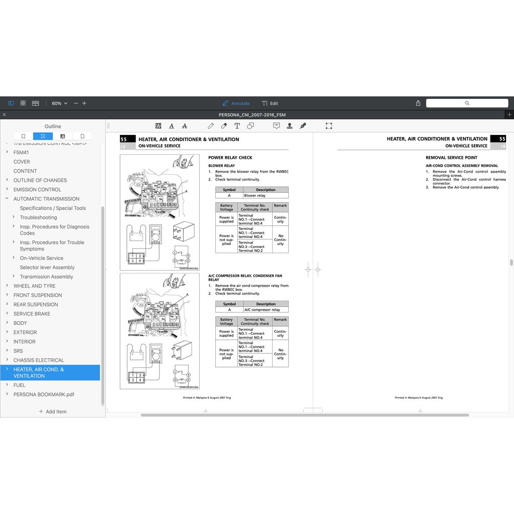 Proton PERSONA CM 2008-2016 Full Manual Set – Repair & Maintenance Manual - page 7