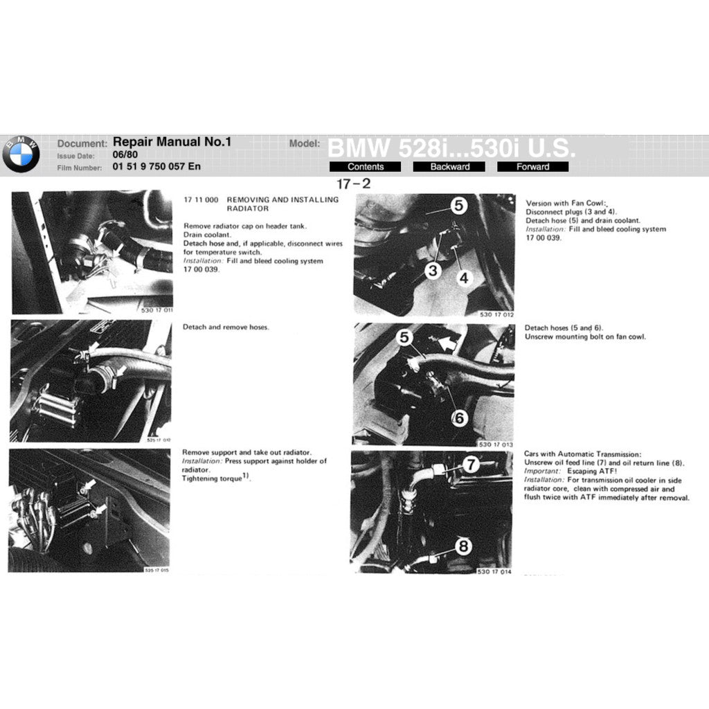 BMW 5 Series E28 1982-1988 Full Manual Set – Repair & Maintenance Manual - page 6
